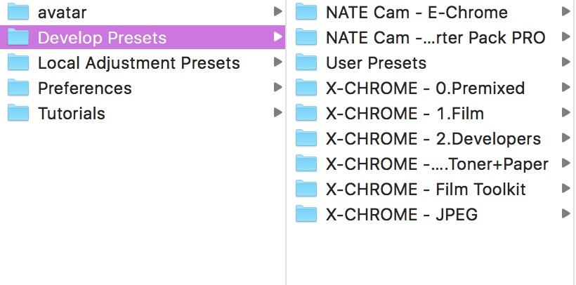 Preset Folders in new Lightroom CC 2018